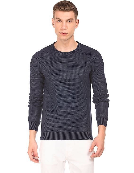 Aeropostale Patterned Knit Raglan Sleeve Sweater