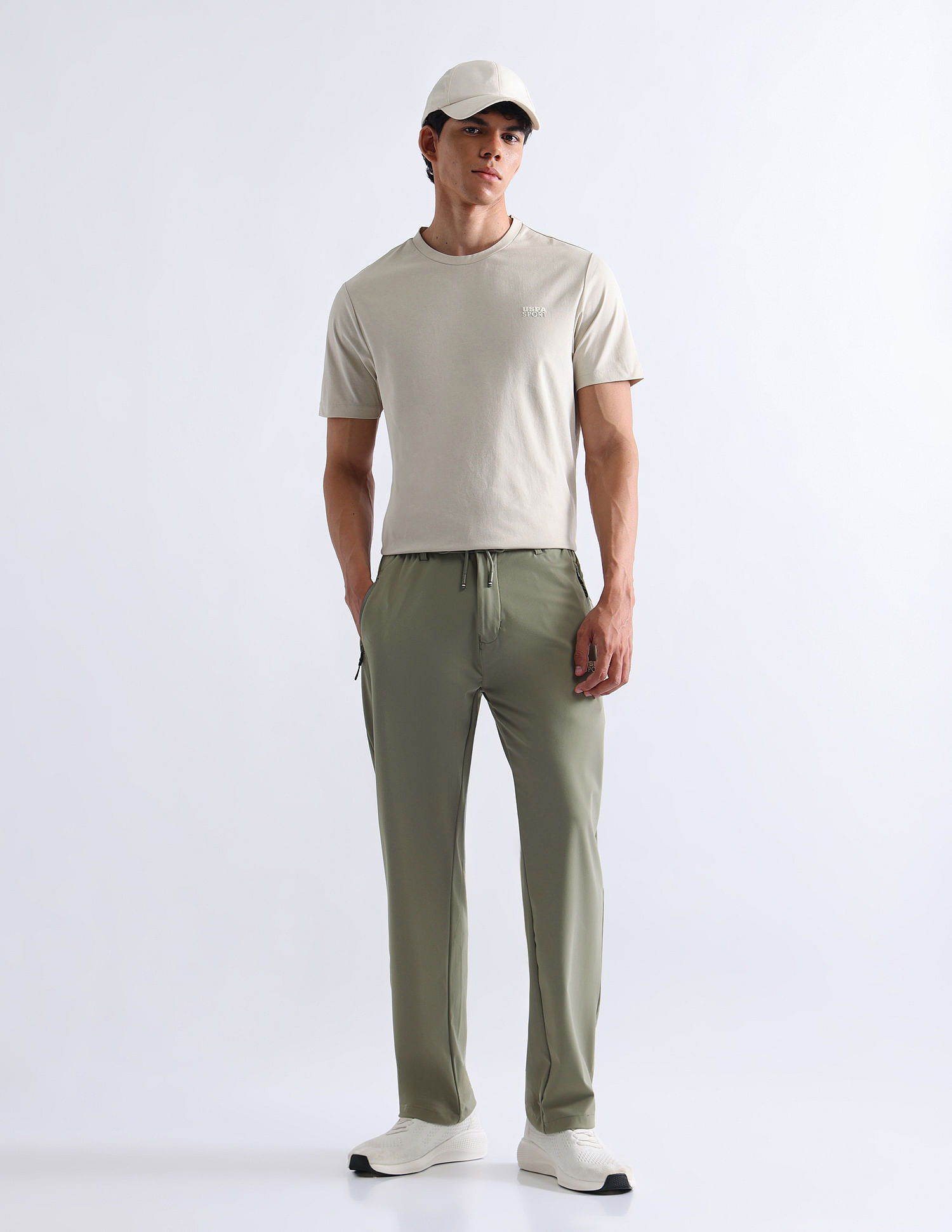 USPA Active Solid Regular Fit Active Track Pants