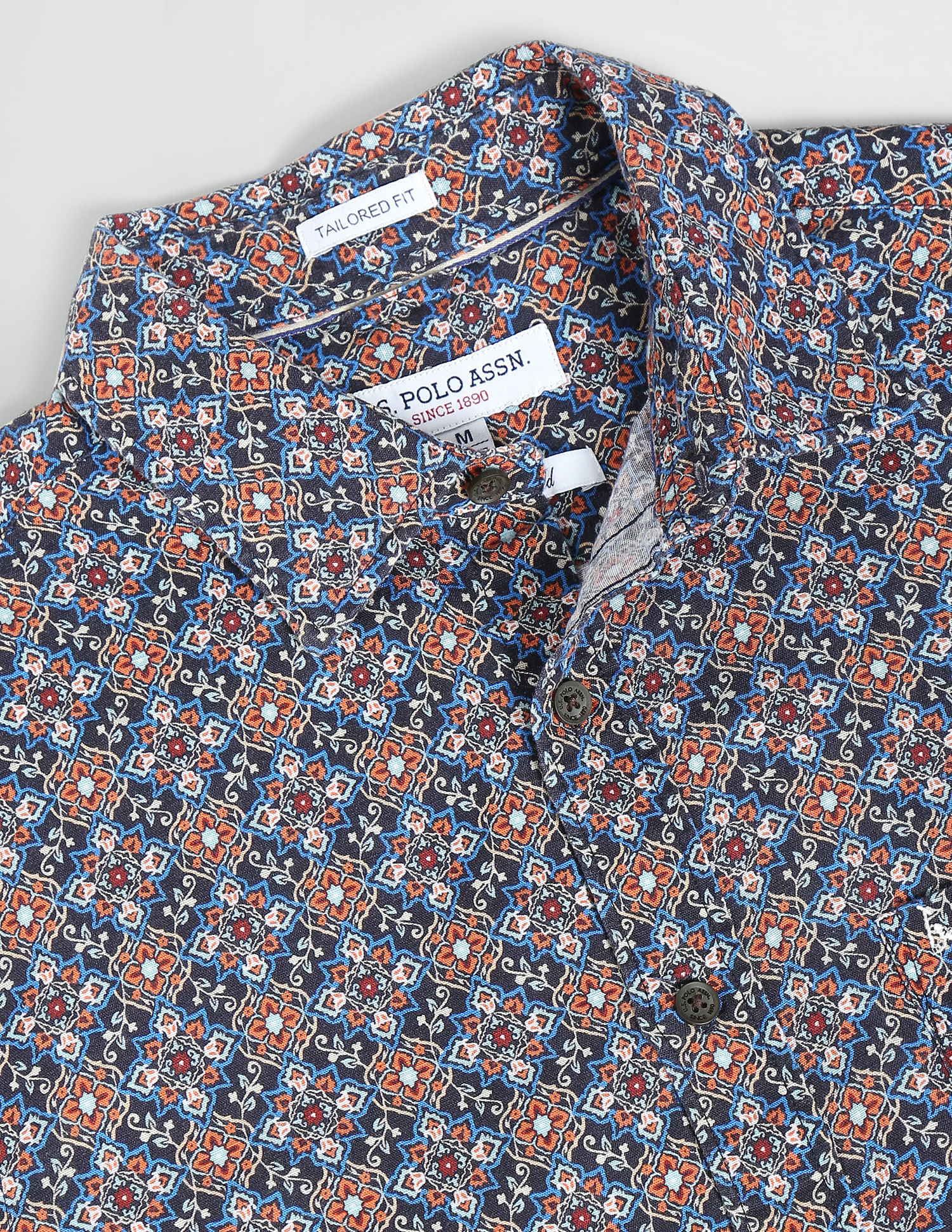 U.S. Polo Assn. Spread Collar Printed Casual Shirt