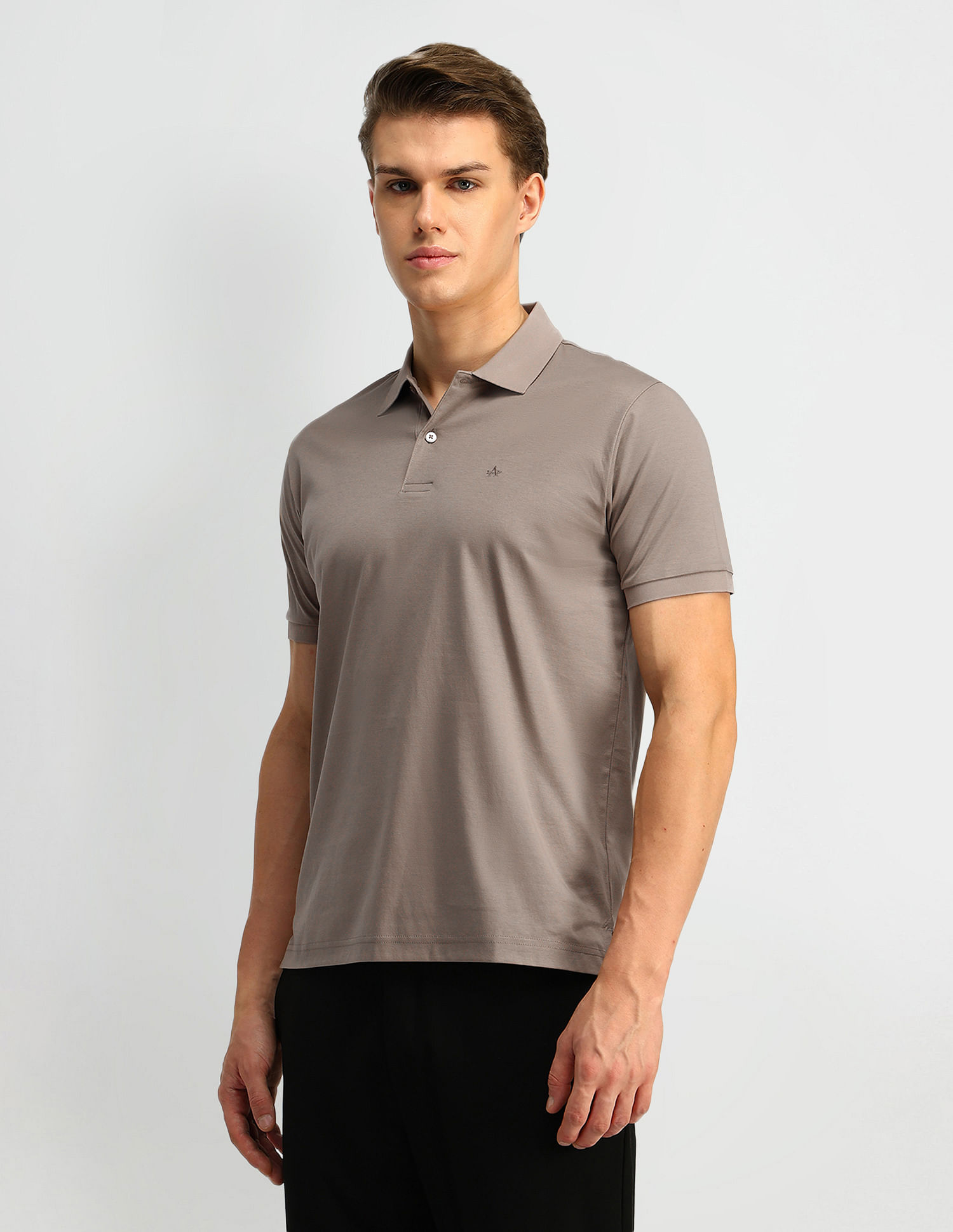 Arrow Solid Pattern Pure Cotton Polo Shirt