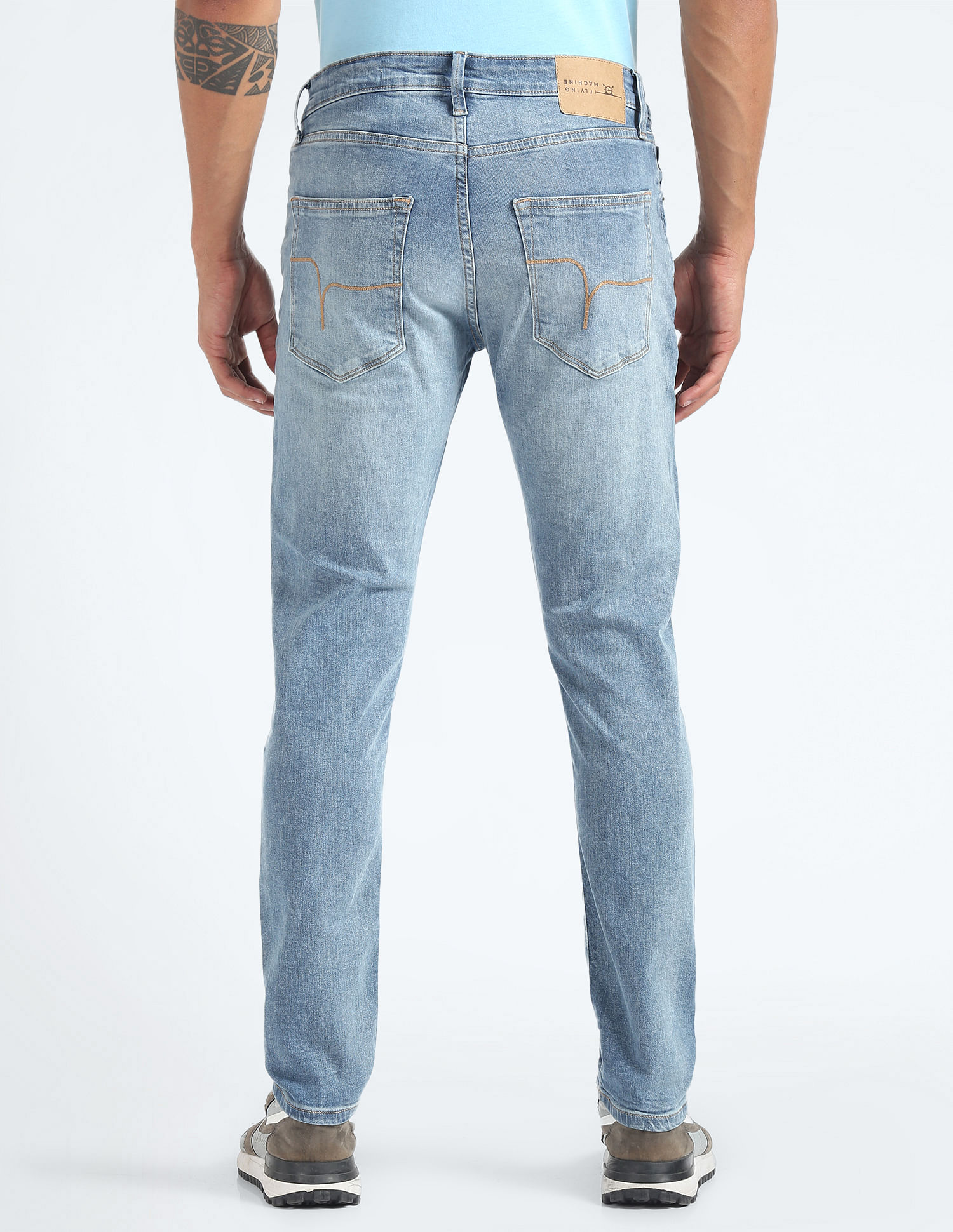 Flying Machine Slash Slim Tapered Mid Rise Jeans