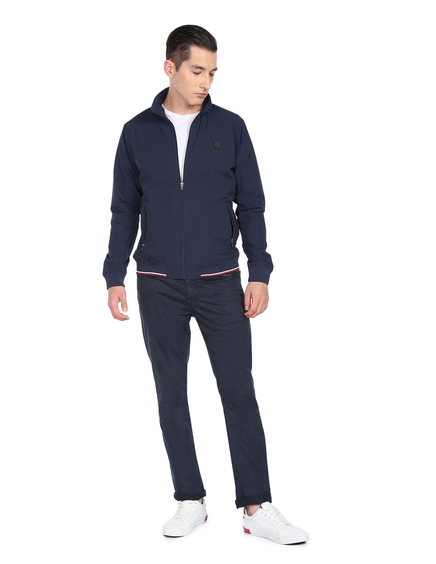 Arrow Sports High Neck Solid Jacket