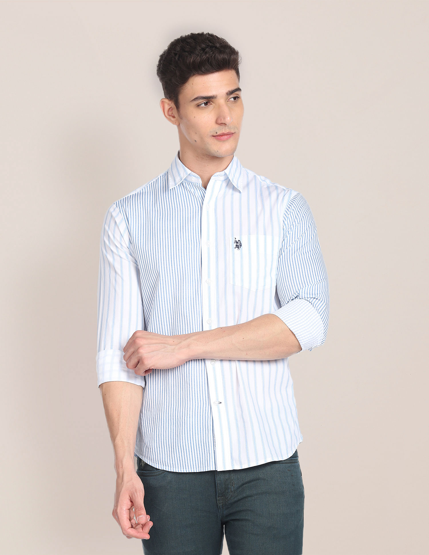 U.S. Polo Assn. Vertical Stripe Pure Cotton Shirt