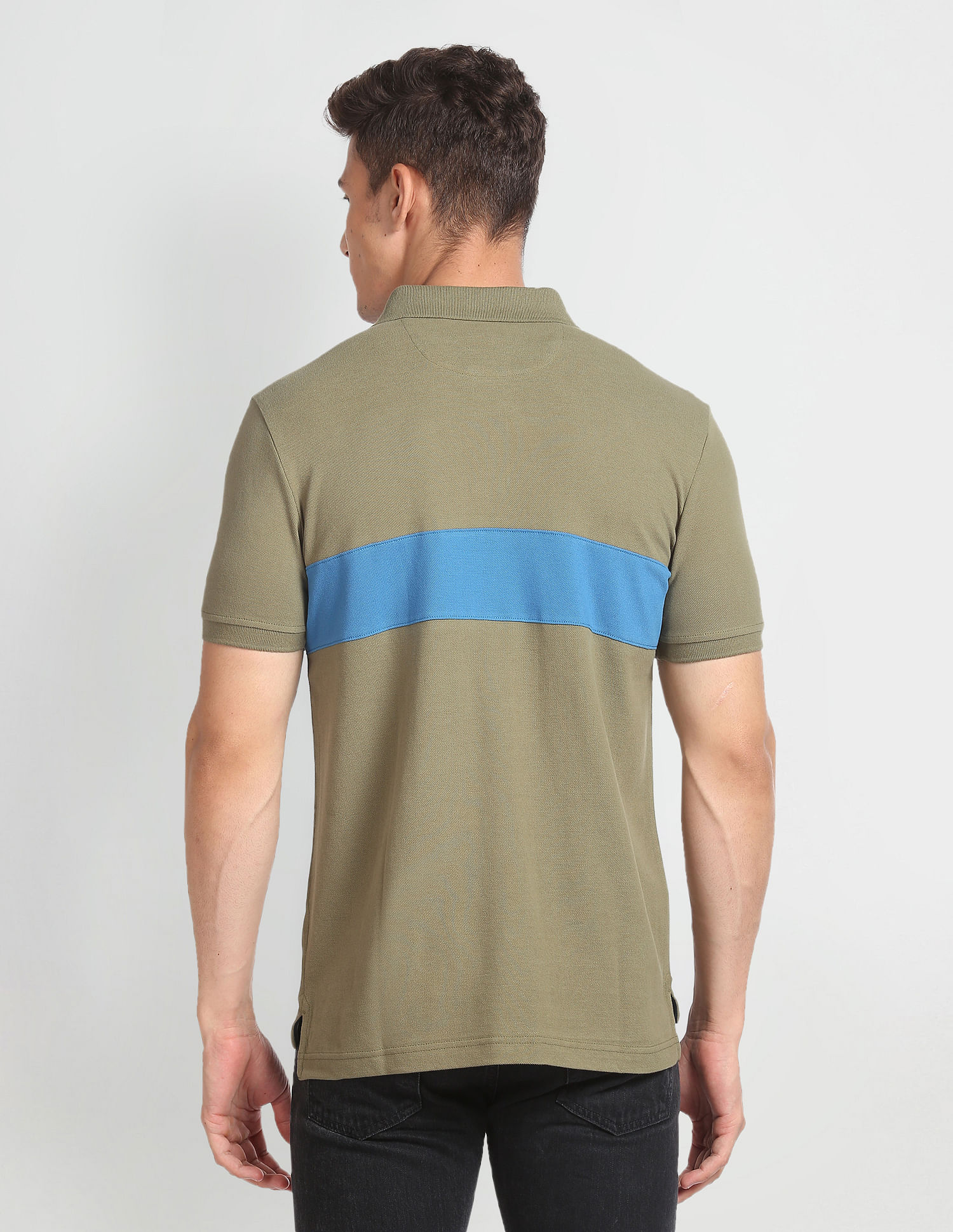 Arrow Sports Panelled Colour Block Polo Shirt