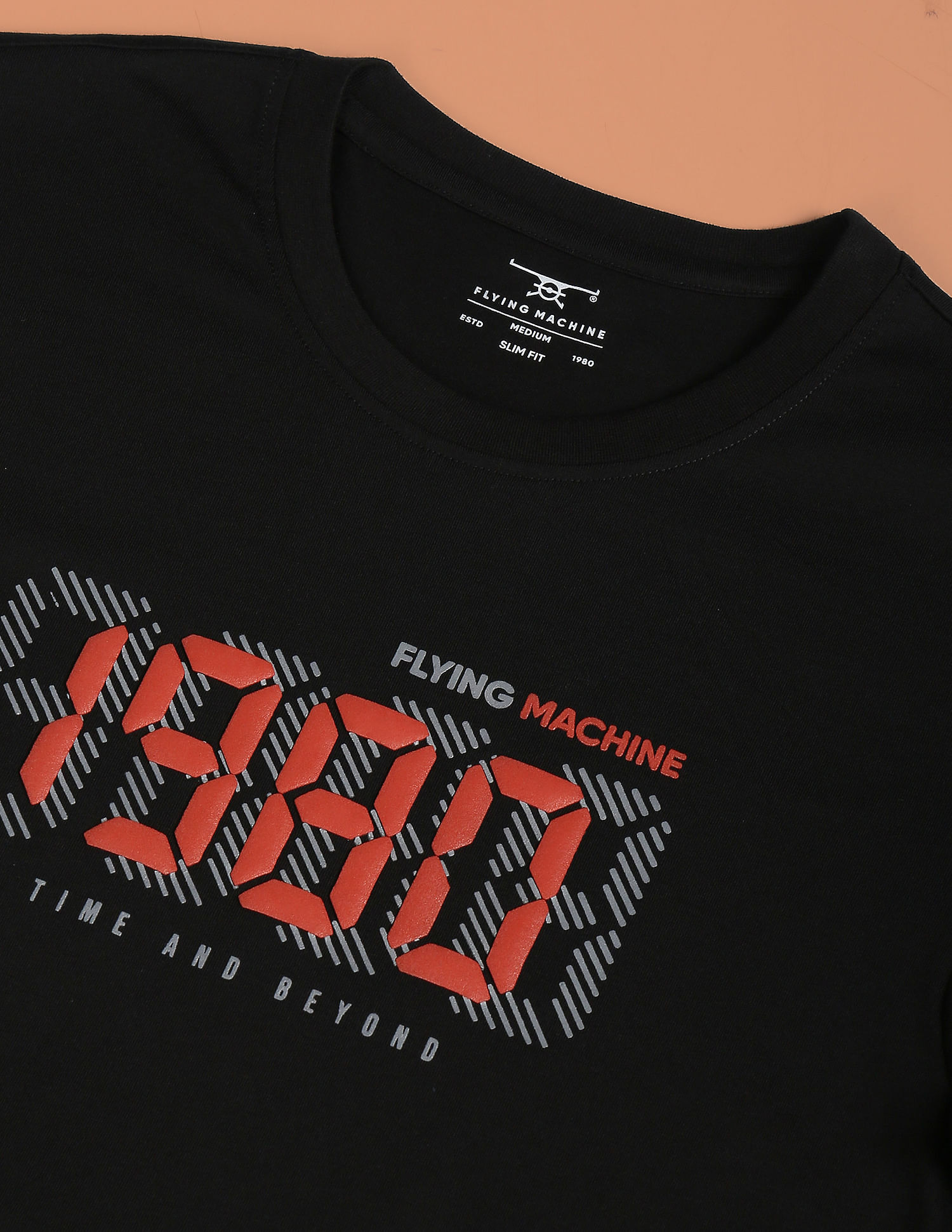 Flying Machine Brand Print Crew Neck T-Shirt