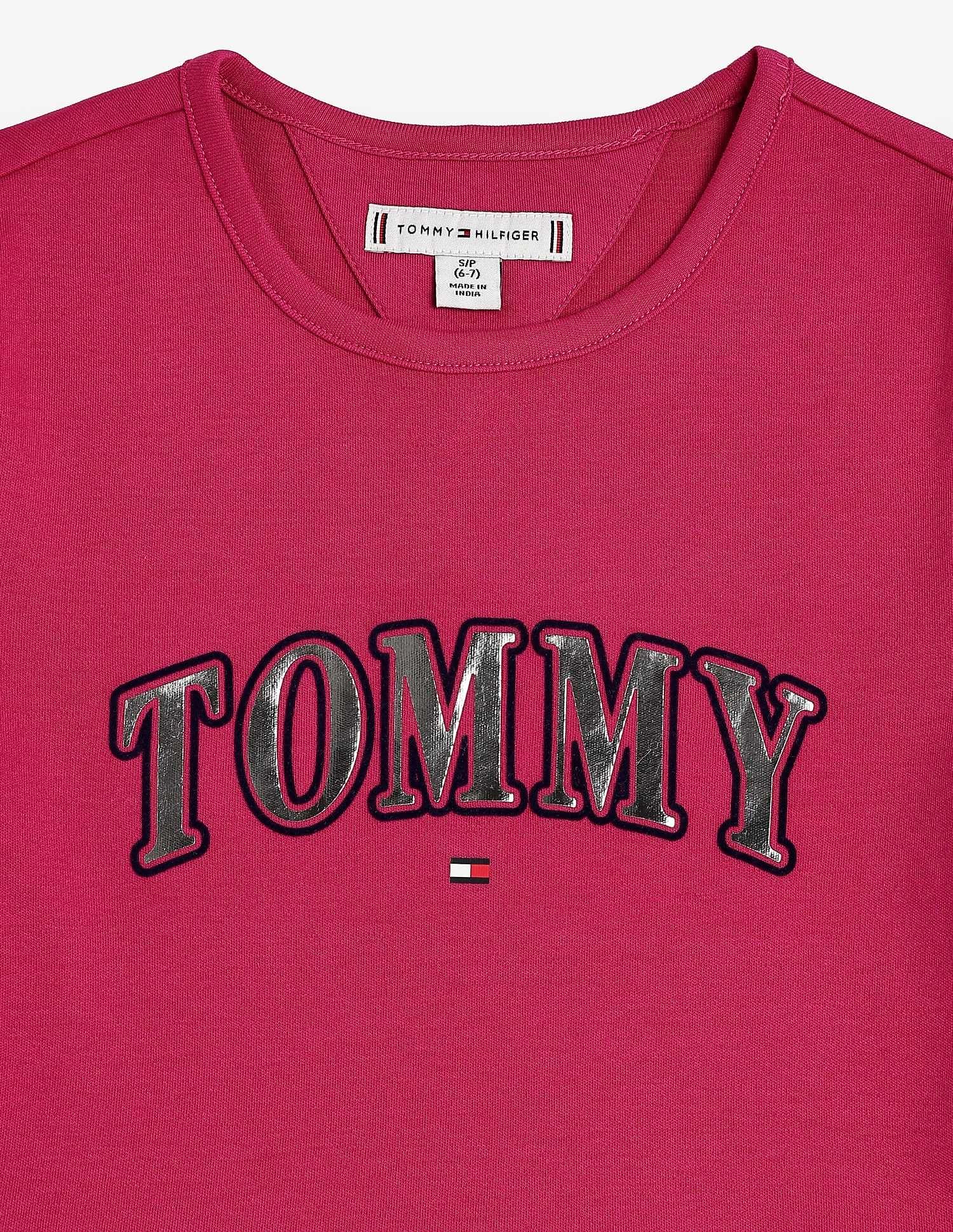 Tommy Hilfiger Kids Girls Cotton Round Neck A-Line Dress
