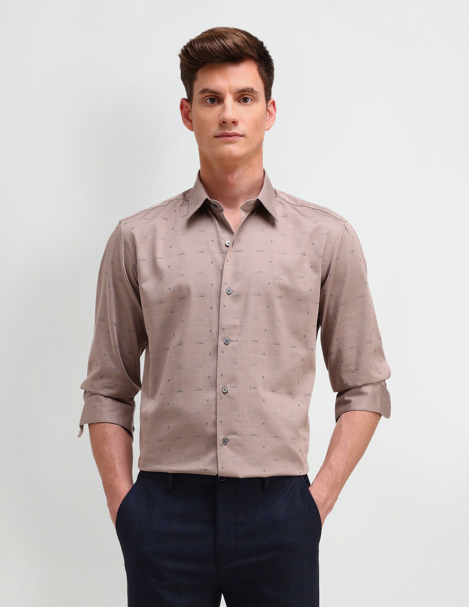 Arrow Newyork Slim Fit Textured Pattern Shirt