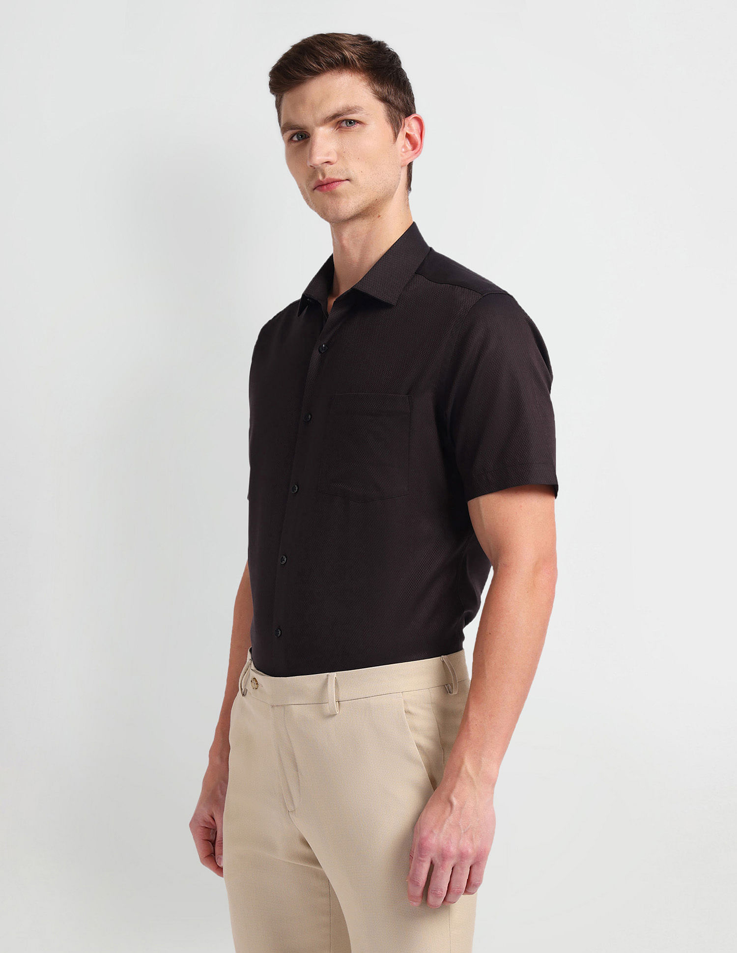 Arrow Geometric Patterned Dobby Shirt