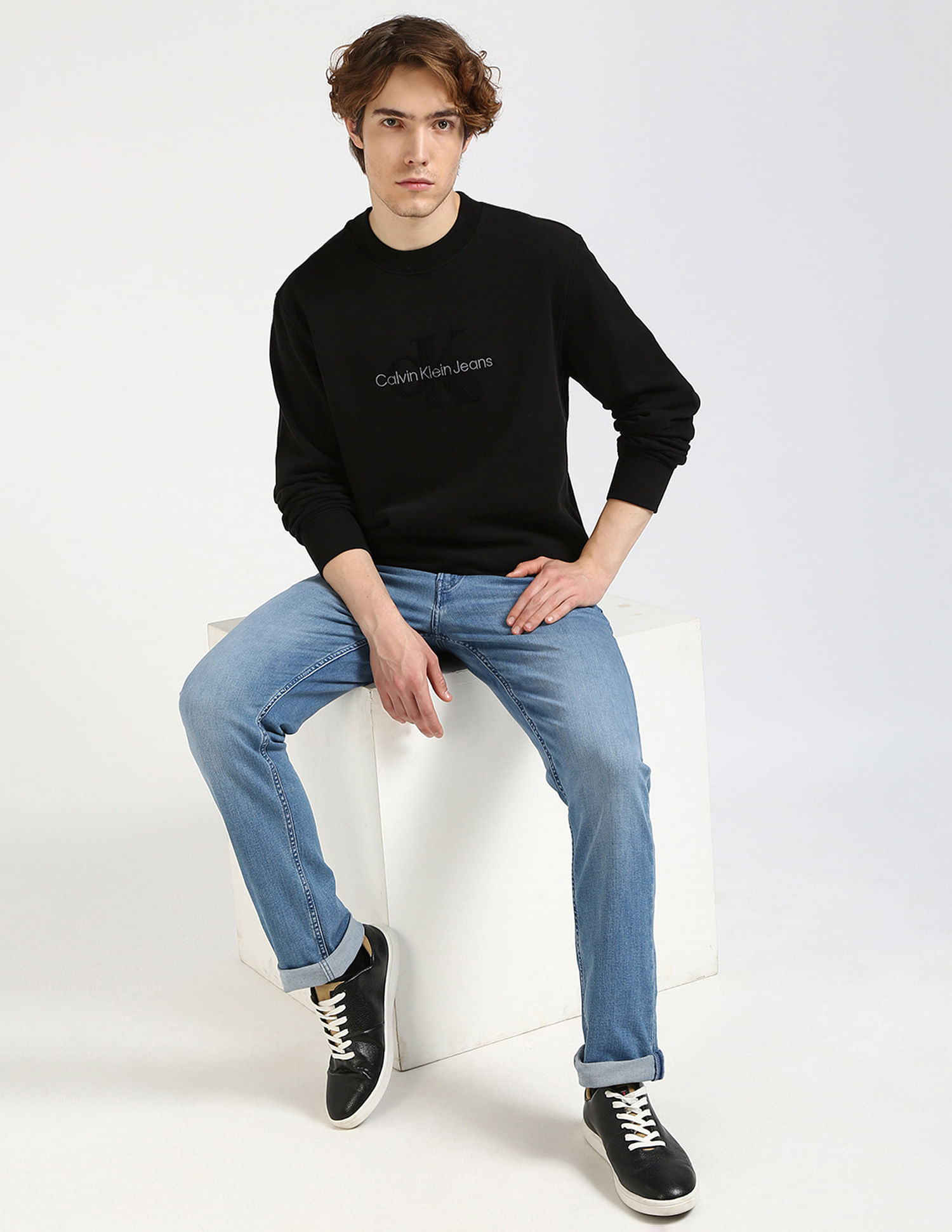 Calvin Klein Jeans Brand Printed Regular Fit Sweatshirt