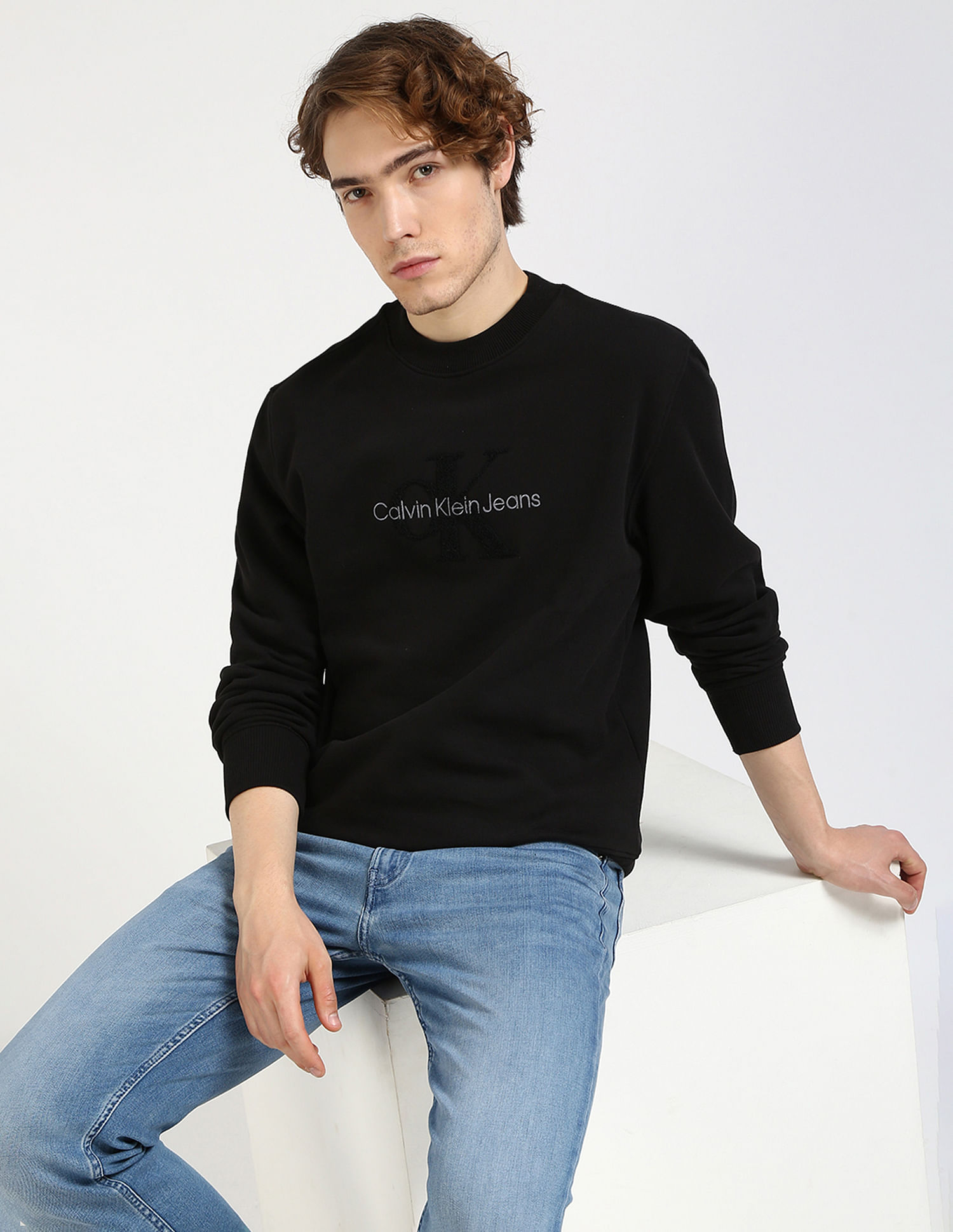 Calvin Klein Jeans Brand Printed Regular Fit Sweatshirt