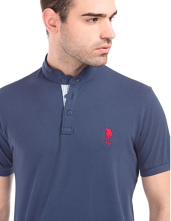 U.S. Polo Assn. Mandarin Collar Slim Fit Polo Shirt
