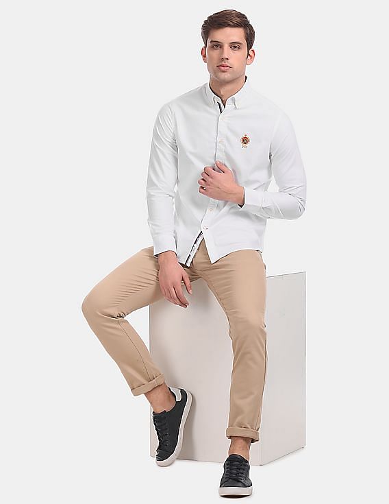 U.S. Polo Assn. White Button Down Collar Oxford Shirt