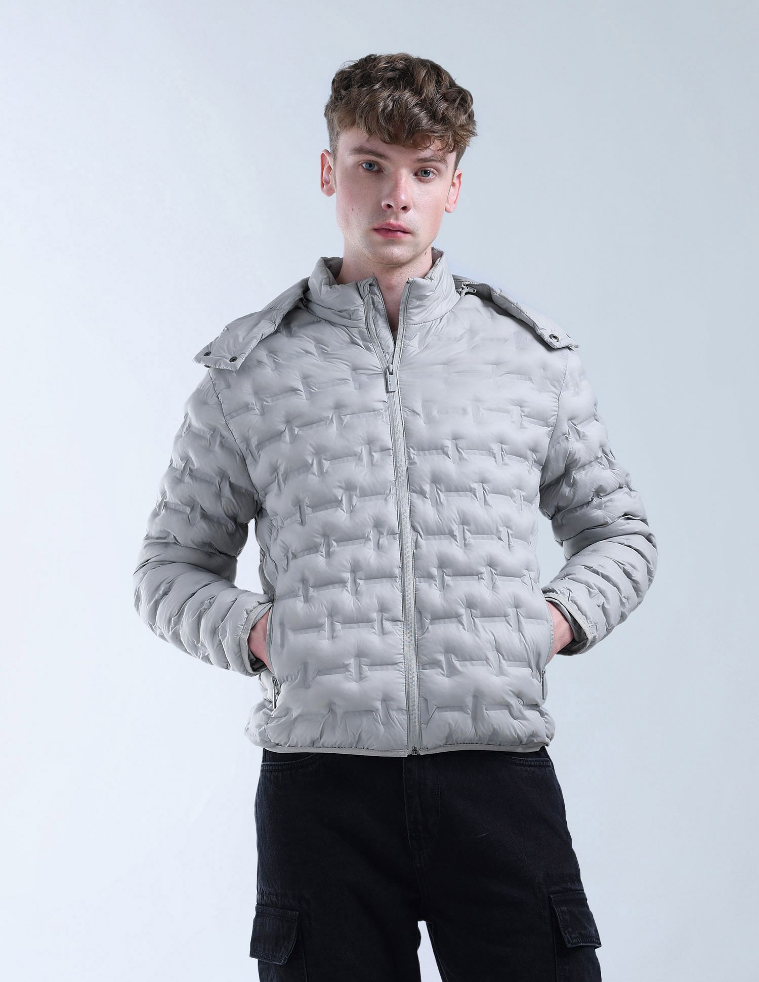 Flying Machine Solid Nylon Puffer Jacket