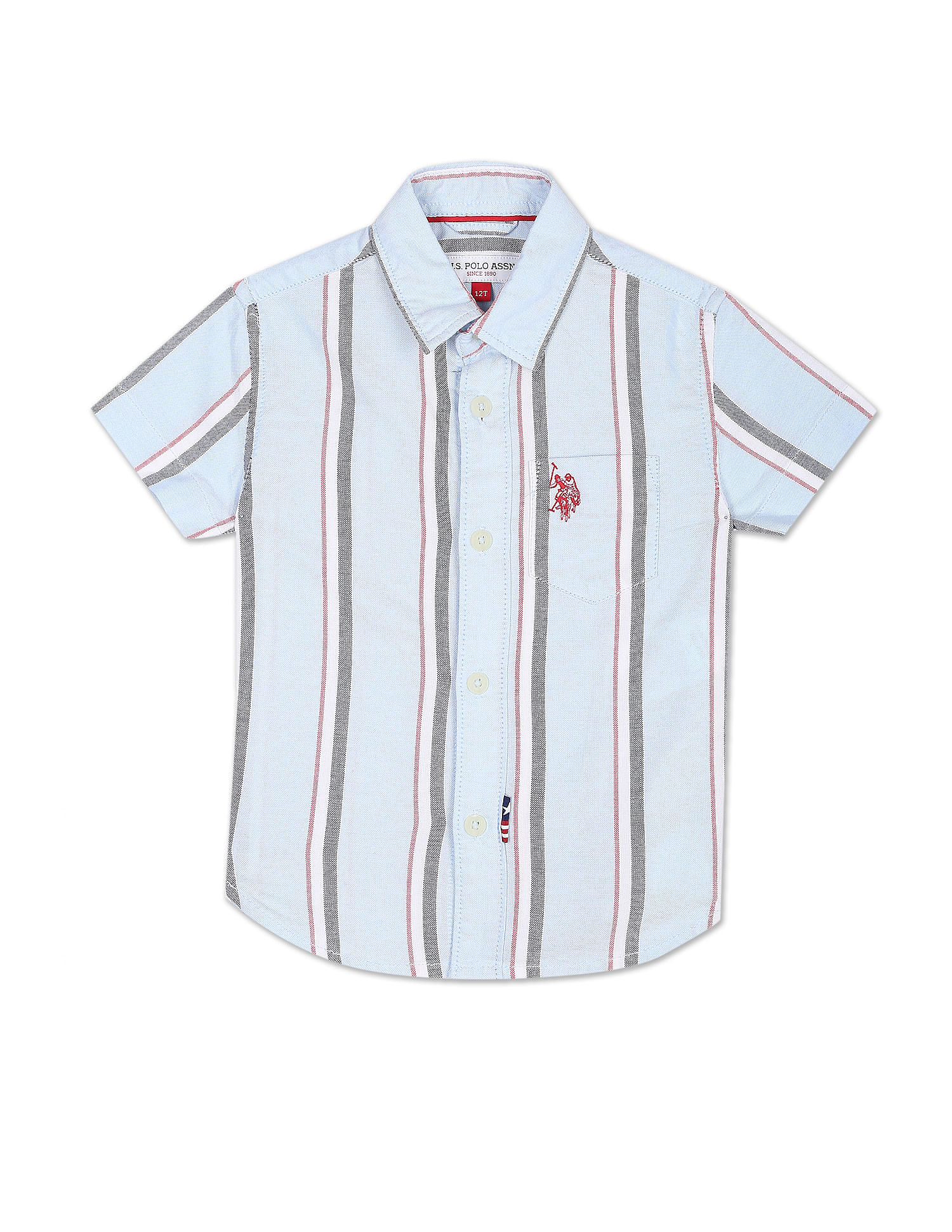 U.S. Polo Assn. Kids Boys Vertical Stripe Oxford Shirt
