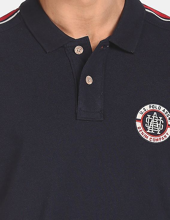 U.S. Polo Assn. Denim Co. Brand Tape Solid Pique Polo Shirt