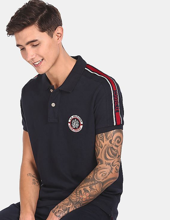 U.S. Polo Assn. Denim Co. Brand Tape Solid Pique Polo Shirt