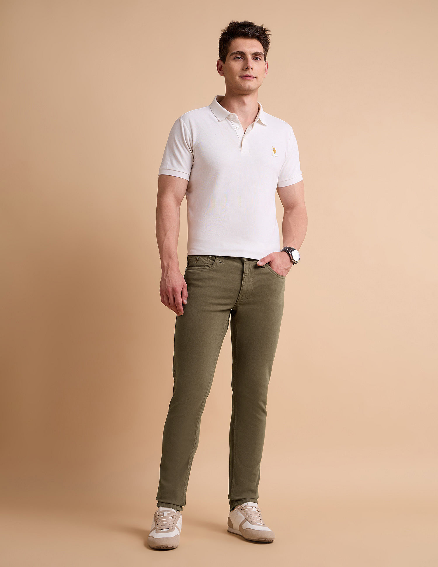U.S. Polo Assn. Denim Co. Brandon Slim Tapered Fit Brown Jeans