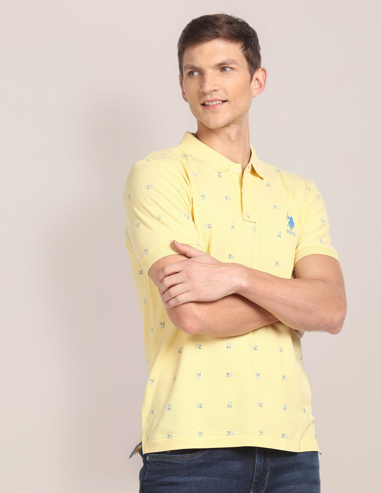 U.S. Polo Assn. Brand Print Logo Polo Shirt