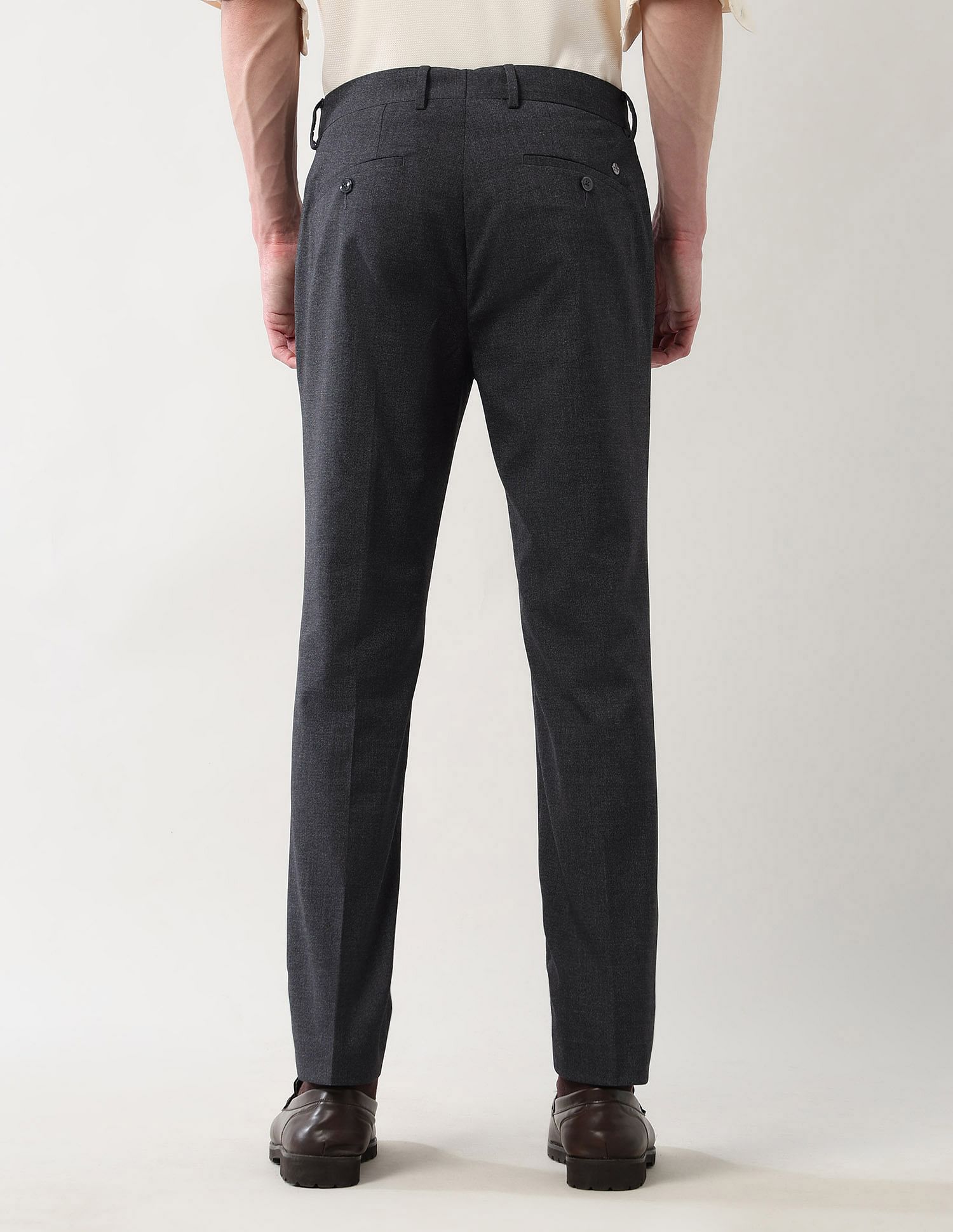 Arrow Newyork Mid Rise Slim Fit Autoflex Trousers