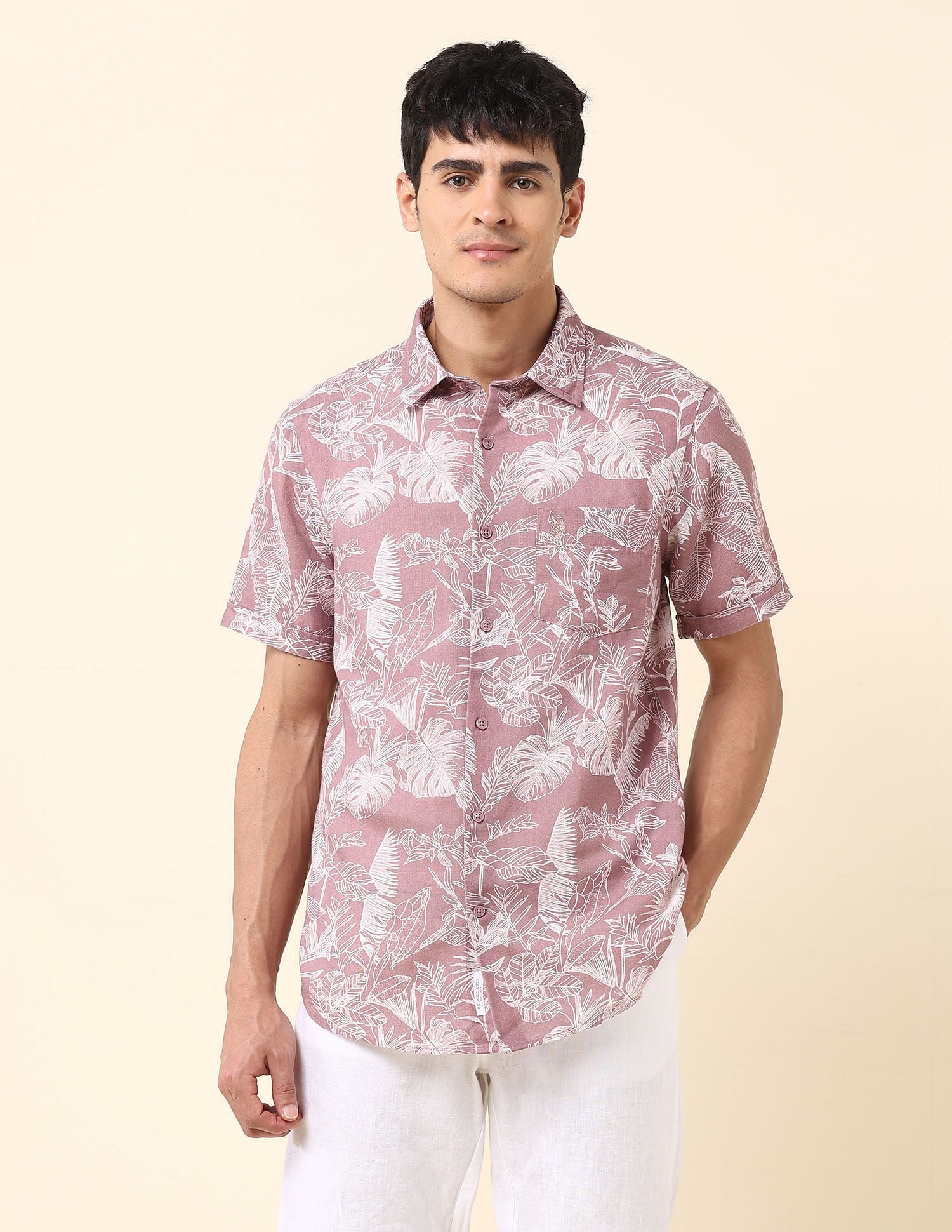U.S. Polo Assn. Tropical Printed Poplin Shirt