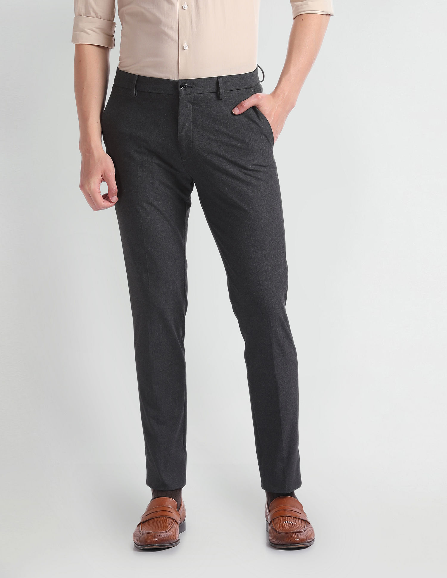 JPRFRANCO Super Slim Fit Tailored Trousers | Medium Brown | Jack & Jones®