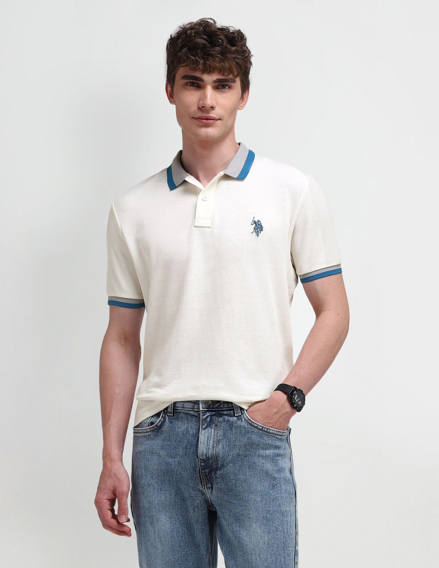 U.S. Polo Assn. Denim Co. Muscle Fit Solid Polo Shirt