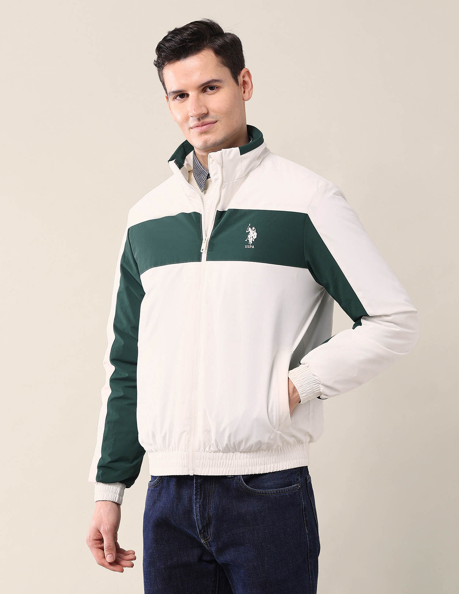 U.S. Polo Assn. Colourblocked Regular Fit Jacket