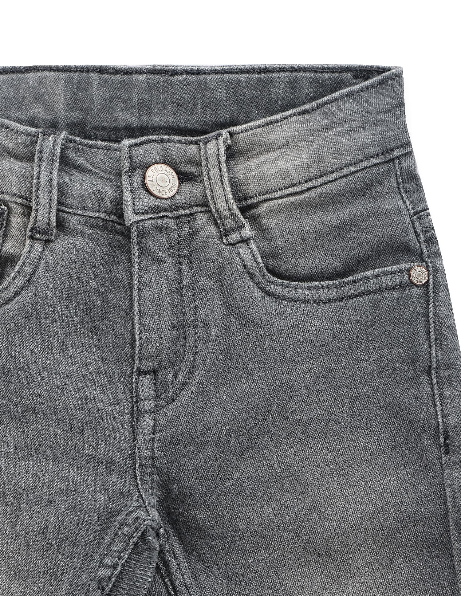 U.S. Polo Assn. Kids Boys Slim Fit Grey Jeans