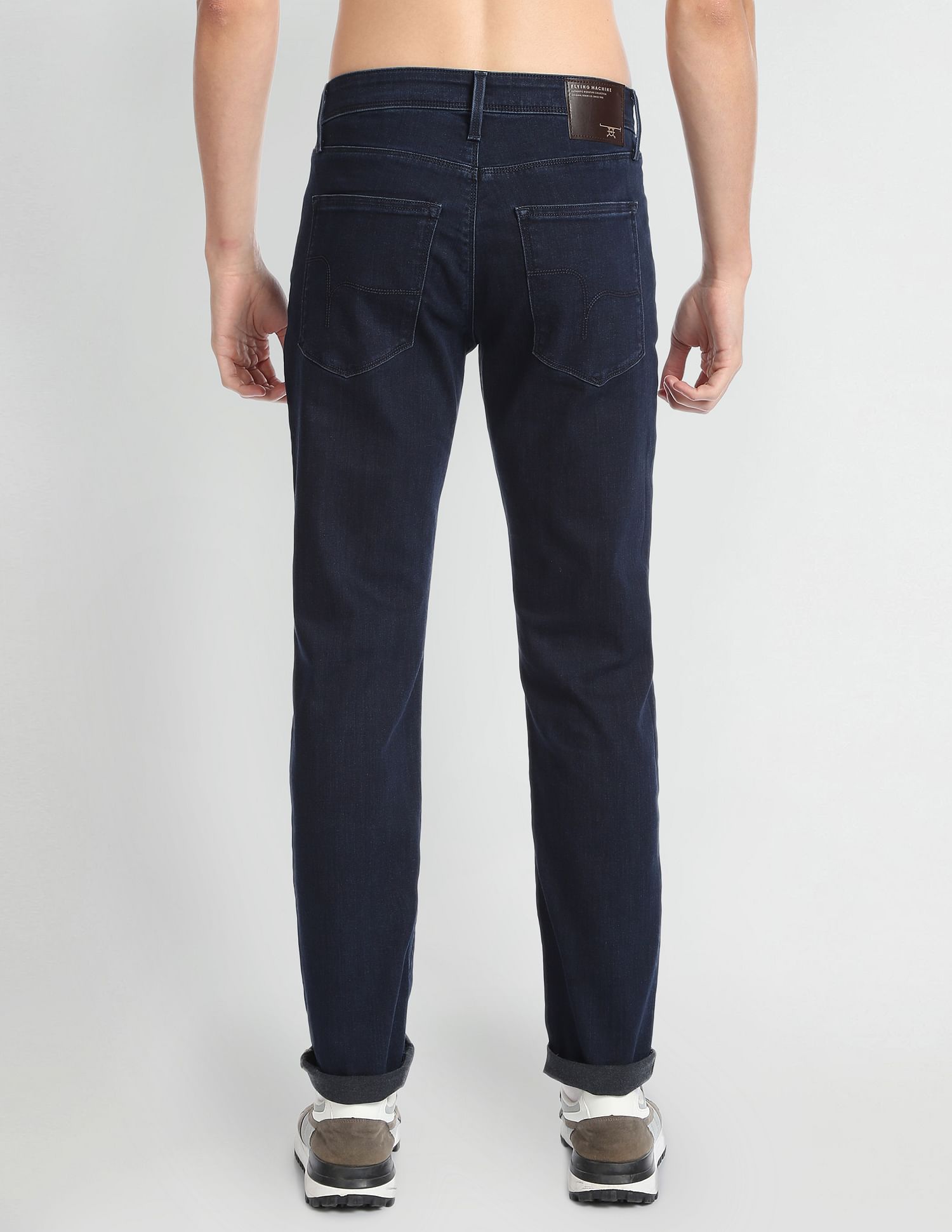 Flying Machine Freddie Slim Straight Fit Dark Wash Jeans