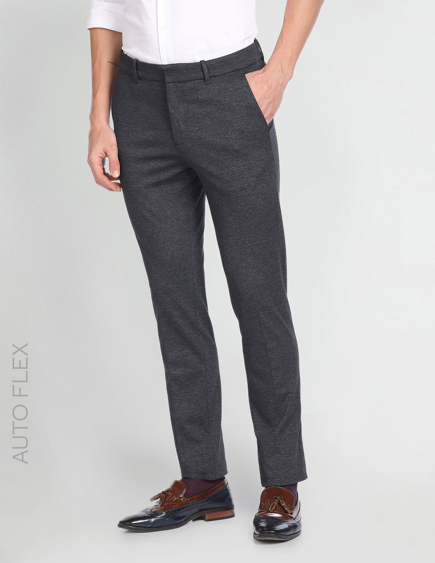 ARROW Solid Autoflex Formal Trousers
