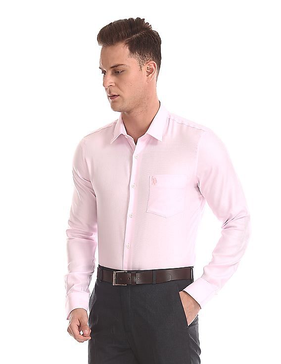 USPA Tailored French Placket Patterned Shirt