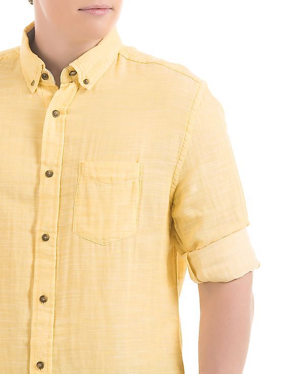 Aeropostale Solid Button Down Shirt