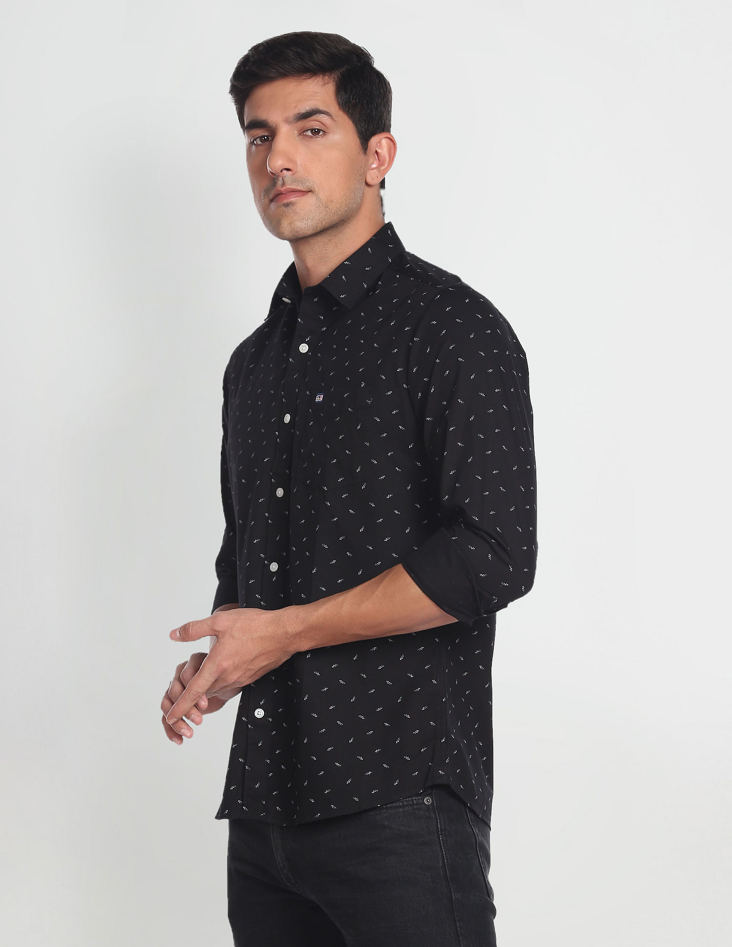 Arrow Sports Motif Print Cotton Casual Shirt