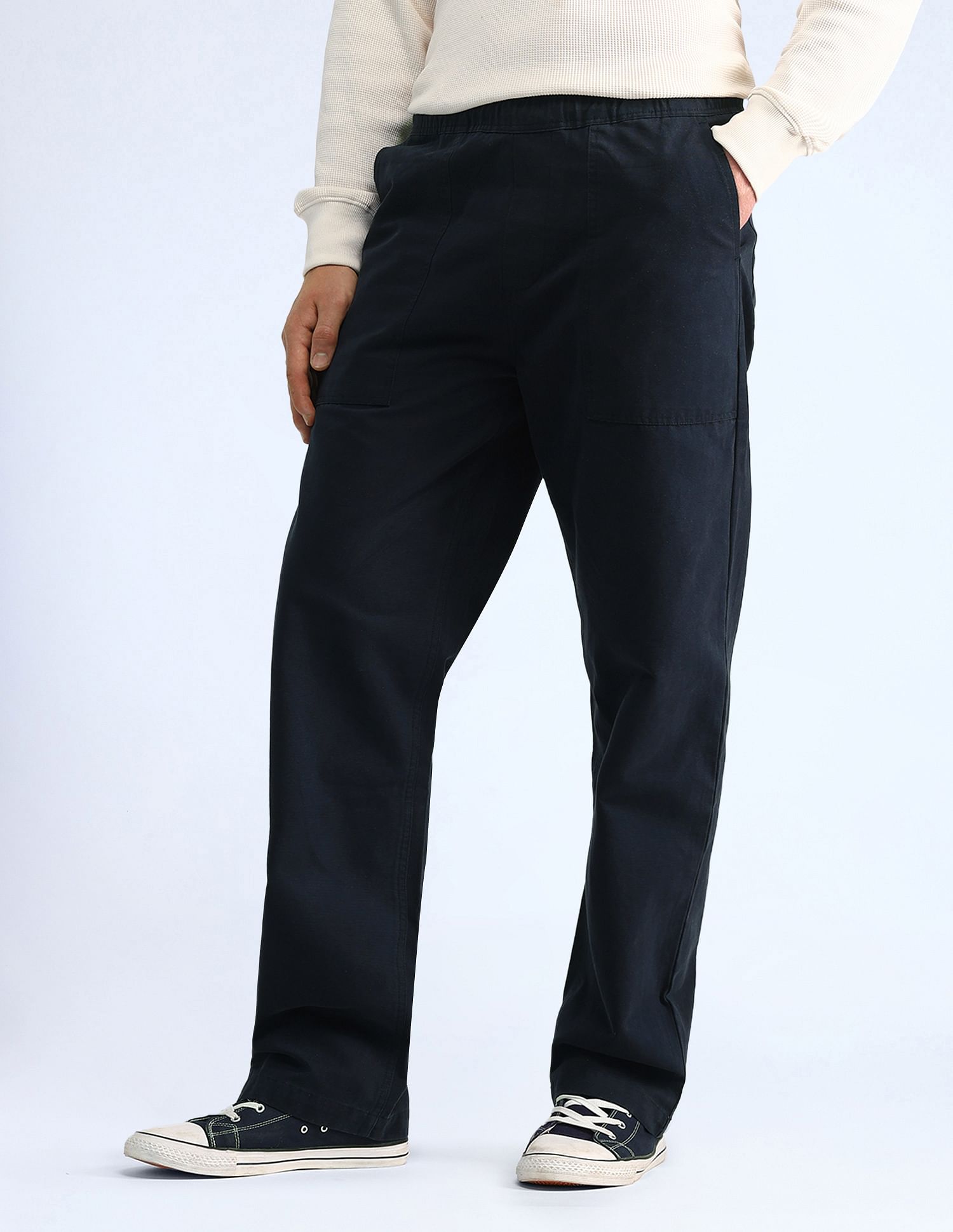 Flying Machine Twill Solid Trousers