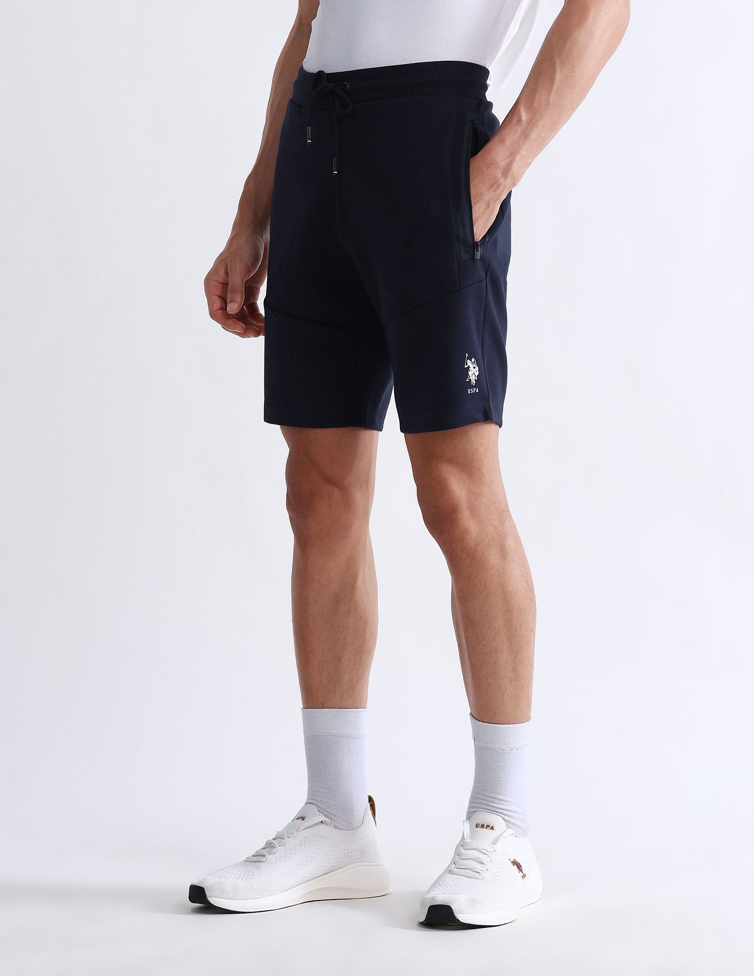 USPA Active Solid Slim Fit Active Shorts