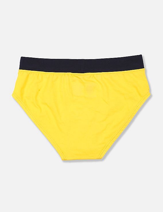 USPA Innerwear Boys Solid Cotton Spandex IKBA Briefs - Pack Of 3
