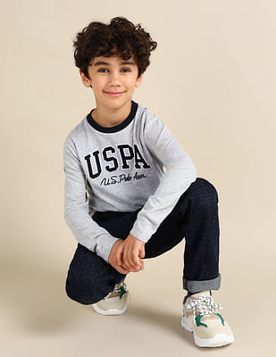 U S Polo Assn Kids Boys Pure Cotton Regular T-shirt