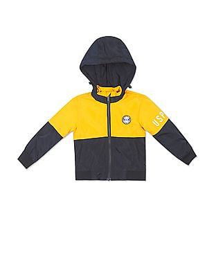 U S Polo Assn Kids Colour Block Hooded Jacket