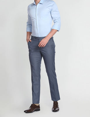 Arrow Hudson Tailored Fit Solid Formal Trousers