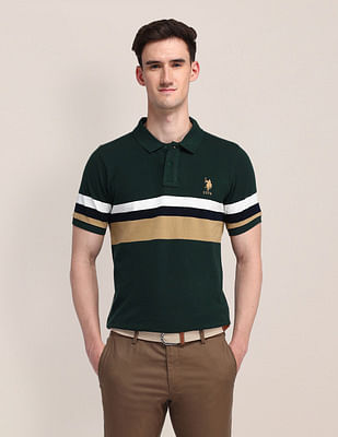 U S Polo Assn Horizontal Striped Slim Fit Polo Shirt