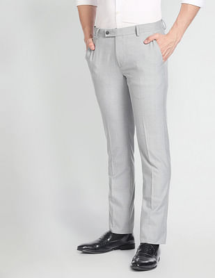 Arrow Tailored Regular Fit Dobby Formal Trousers