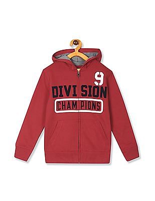 boys red zipper hoodie