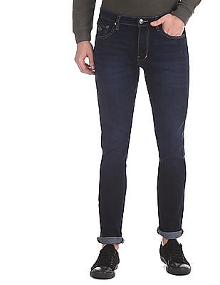 Buy Men Blue Dark Wash Mid Rise Jeans Online At Nnnow Com