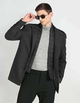 Arrow Sports Detachable Muffler Wool Trench Coat