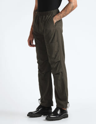 mallboy　SCHENKER FLYING V TROUSERS Buy Flying Machine Relaxed Fit Solid Trousers - NNNOW.com
