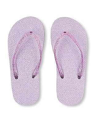 girls glitter flip flops