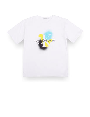 Calvin Klein Unisex Kids Placed Spray Print T-Shirt