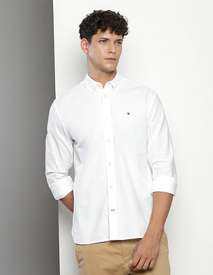 Tommy Hilfiger Mens Shirts Near Me White - Tommy Hilfiger India