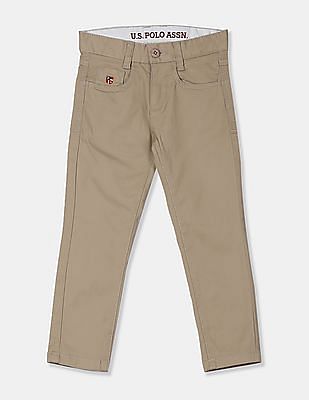 U S Polo Assn Kids Mid Rise Flat Front Trousers