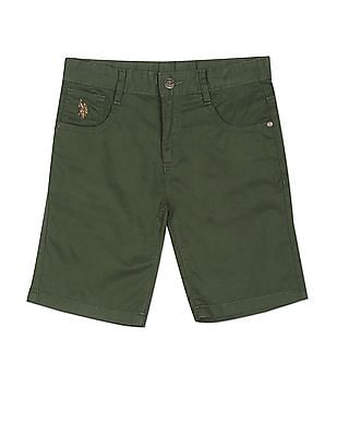 U S Polo Assn Kids Mid Rise Solid Shorts